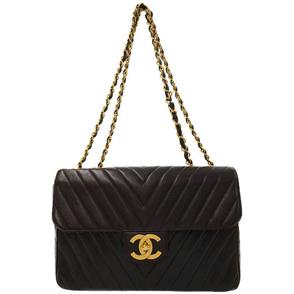 Chanel V Stitch Chain Shoulder Bag Black - Picture 1 of 7